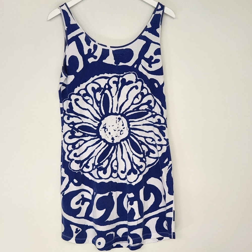 Soft Surroundings 100% Cotton Sleeveless Blue White Dress Size M - Picture 8 of 8